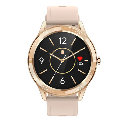 1.28in BT5.0 การตรวจสอบอัตราการเต้นของหัวใจ Smart Watch GR5515 IP67 Gold Waterproof