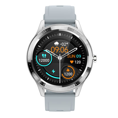 BT5.0 1.28in กันน้ำ Bluetooth โทร Smartwatch IP67 สีเทากลม